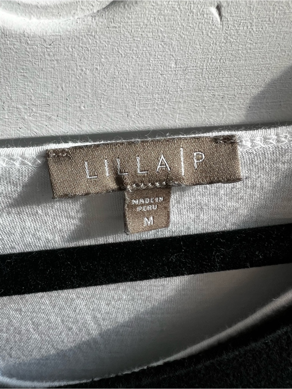 Lilla P Black and White Long sleeve with Taupe Brand Label on (Medium)